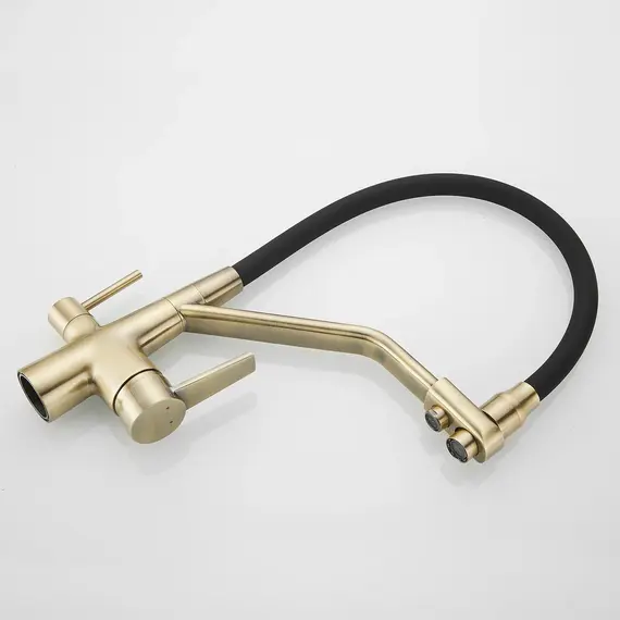 Смеситель для кухни с гибким изливом Rose R558Q бронза/черный, изображение 15