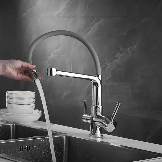 Смеситель для кухни с гибким изливом Rose R658, изображение 12