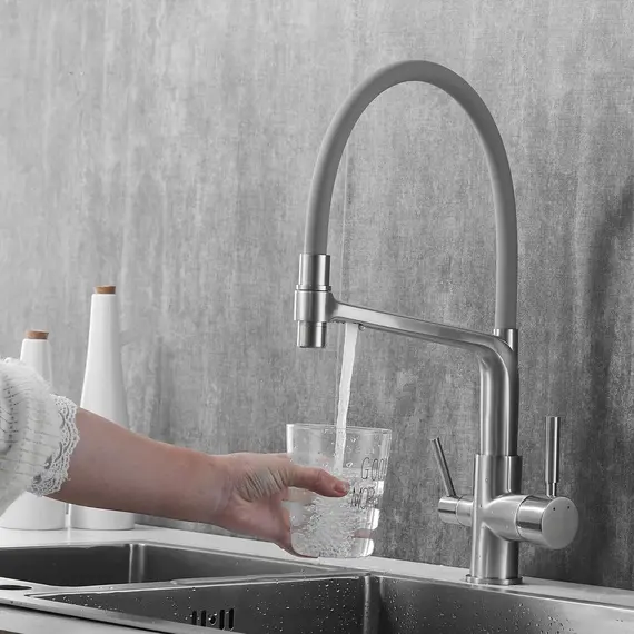 Смеситель для кухни с гибким изливом Rose R658L, изображение 14