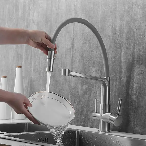 Смеситель для кухни с гибким изливом Rose R658L, изображение 13