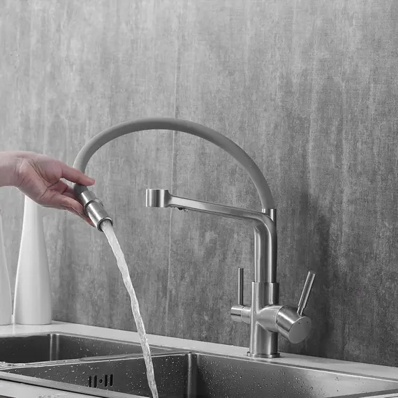 Смеситель для кухни с гибким изливом Rose R658L, изображение 12