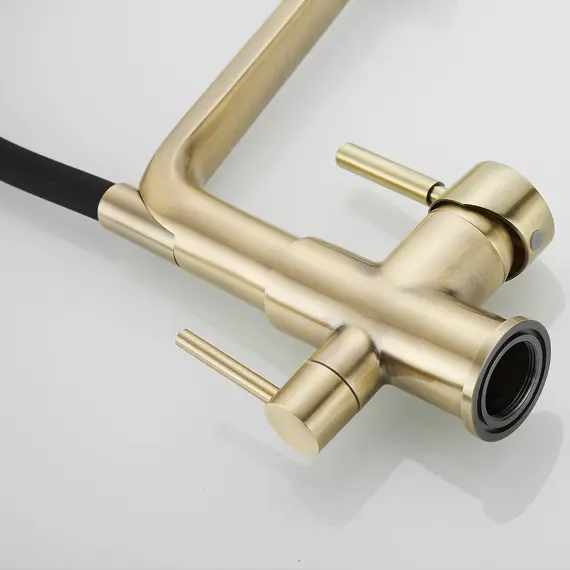 Смеситель для кухни с гибким изливом Rose R658Q бронза/черныйн, изображение 6