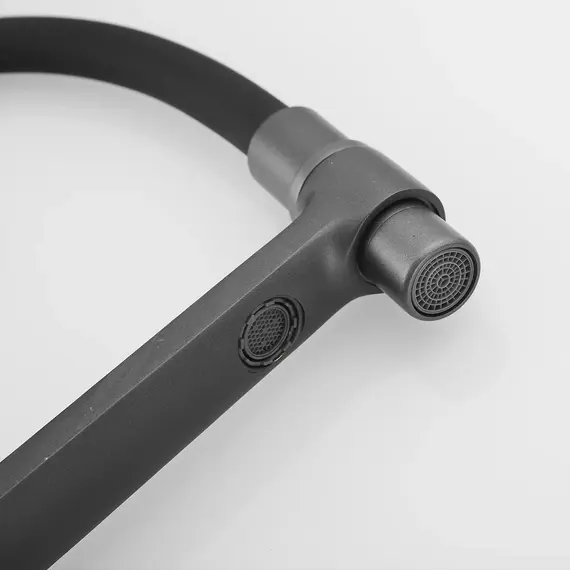 Смеситель для кухни с гибким изливом Rose R658Y темно-серый/черный, изображение 8