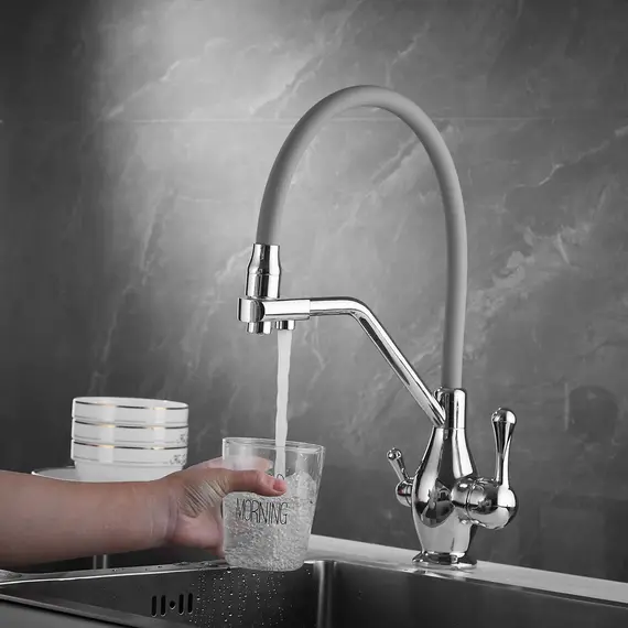 Смеситель для кухни с гибким изливом Rose R858, изображение 14