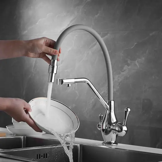 Смеситель для кухни с гибким изливом Rose R858, изображение 13