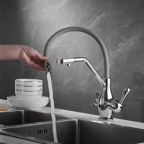 Смеситель для кухни с гибким изливом Rose R858, изображение 12