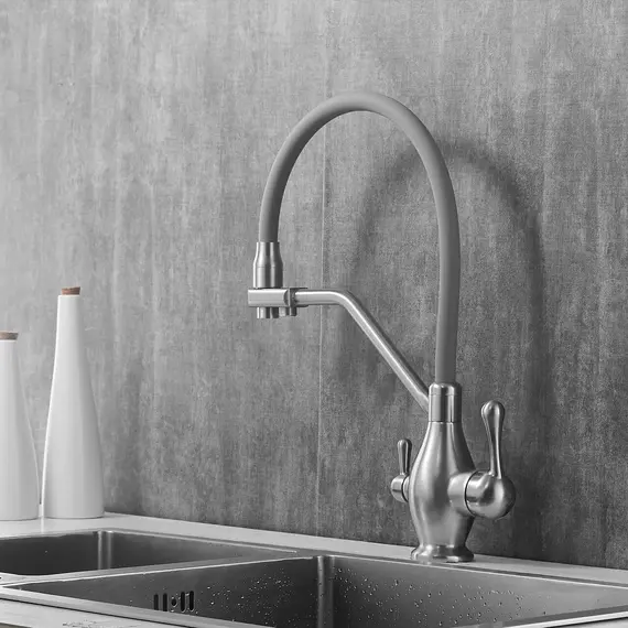 Смеситель для кухни с гибким изливом Rose R858L, изображение 17