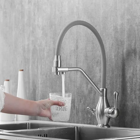 Смеситель для кухни с гибким изливом Rose R858L, изображение 6