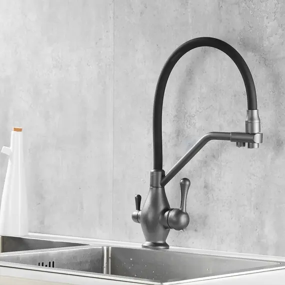 Смеситель для кухни с гибким изливом Rose R858Y, изображение 4
