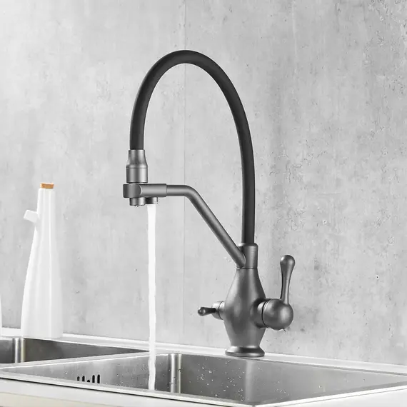 Смеситель для кухни с гибким изливом Rose R858Y, изображение 17