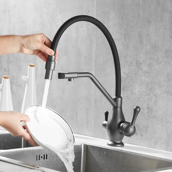 Смеситель для кухни с гибким изливом Rose R858Y, изображение 13