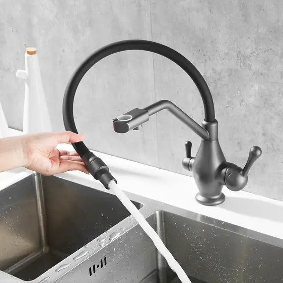 Смеситель для кухни с гибким изливом Rose R858Y, изображение 12