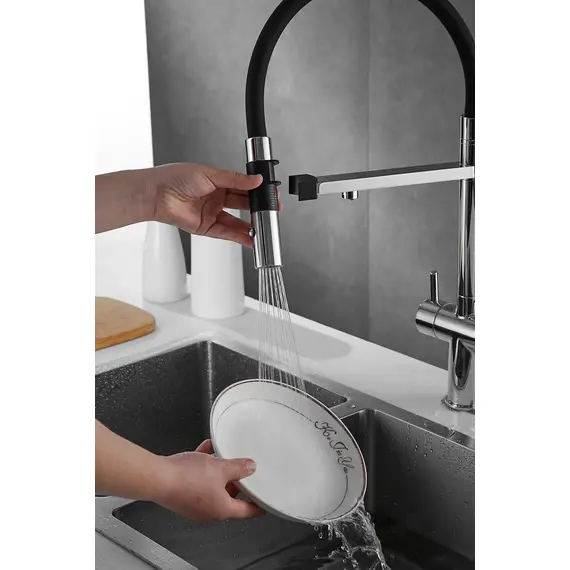 Смеситель для кухни Rose R958 хром с гибким изливом magneto, изображение 28