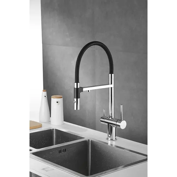 Смеситель для кухни Rose R958 хром с гибким изливом magneto, изображение 19