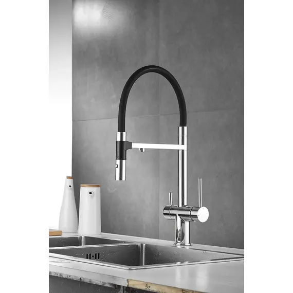 Смеситель для кухни Rose R958 хром с гибким изливом magneto, изображение 2