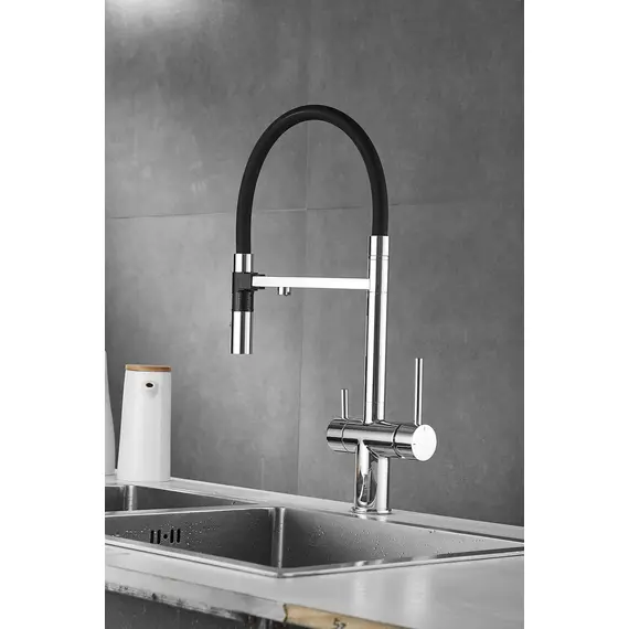 Смеситель для кухни Rose R958 хром с гибким изливом magneto, изображение 16