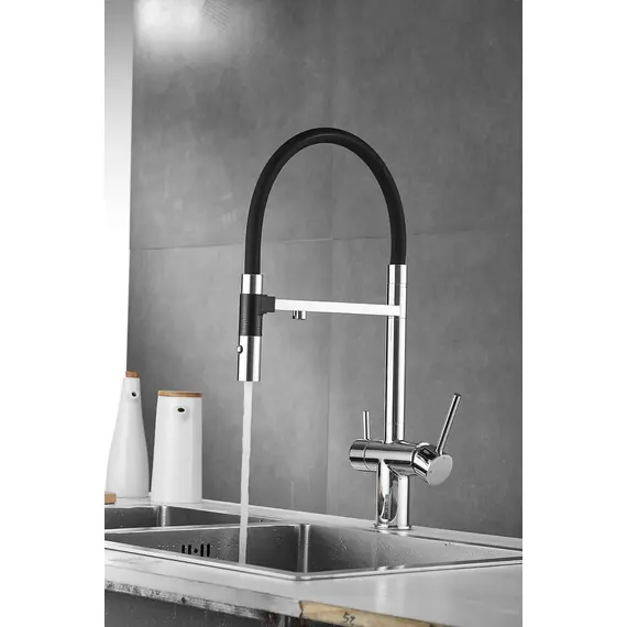 Смеситель для кухни Rose R958 хром с гибким изливом magneto, изображение 15