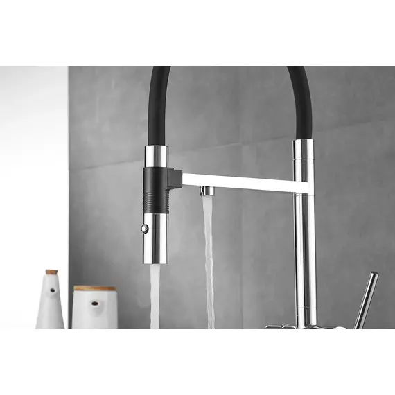 Смеситель для кухни Rose R958 хром с гибким изливом magneto, изображение 10