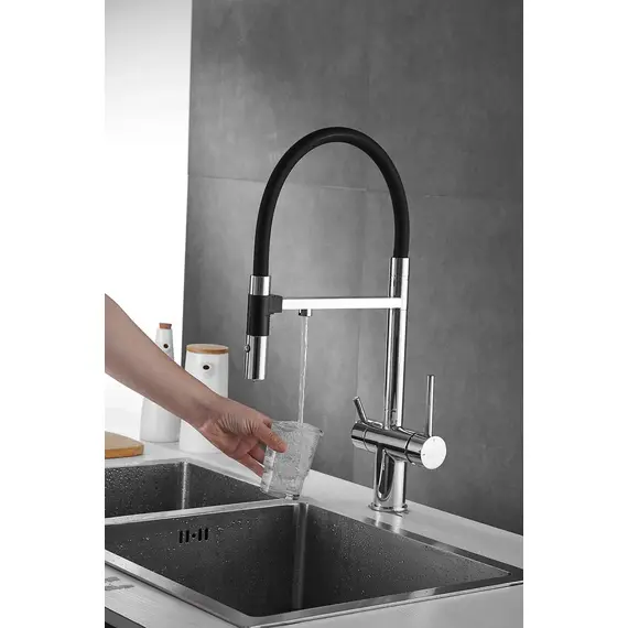 Смеситель для кухни Rose R958 хром с гибким изливом magneto, изображение 7