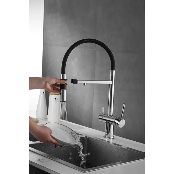 Смеситель для кухни Rose R958 хром с гибким изливом magneto, изображение 6