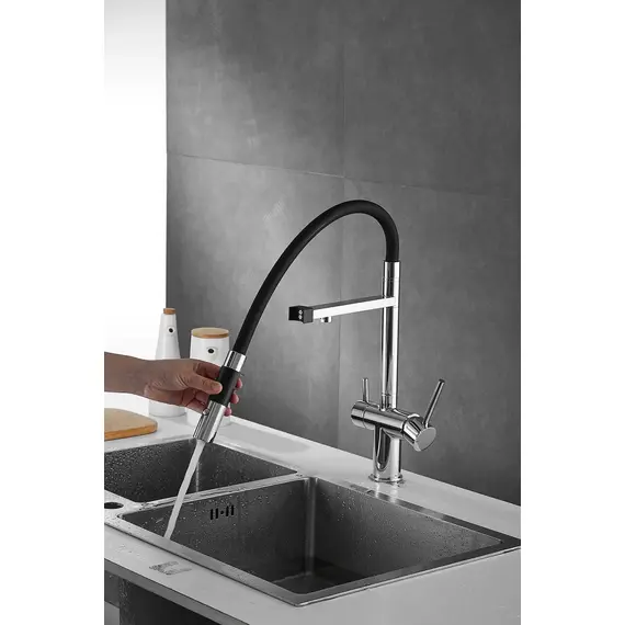 Смеситель для кухни Rose R958 хром с гибким изливом magneto, изображение 4