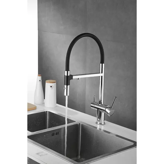 Смеситель для кухни Rose R958 хром с гибким изливом magneto, изображение 33