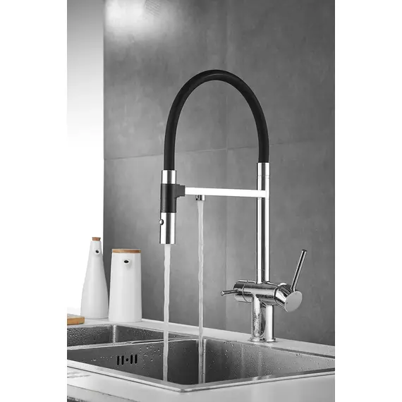 Смеситель для кухни Rose R958 хром с гибким изливом magneto, изображение 31