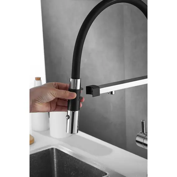 Смеситель для кухни Rose R958 хром с гибким изливом magneto, изображение 29