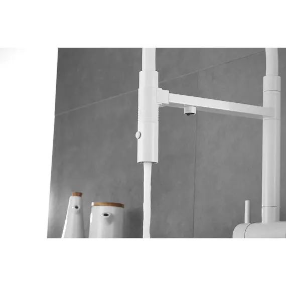 Смеситель для кухни Rose R958C белый с гибким изливом magneto, изображение 18