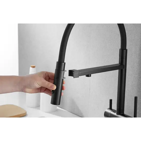 Смеситель для кухни Rose R958H антрацит с гибким изливом magneto, изображение 36
