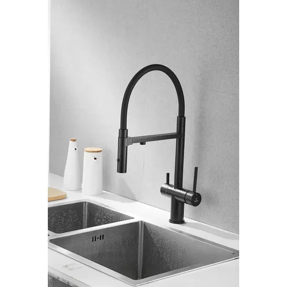 Смеситель для кухни Rose R958H антрацит с гибким изливом magneto, изображение 13