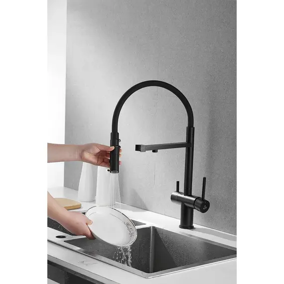 Смеситель для кухни Rose R958H антрацит с гибким изливом magneto, изображение 43