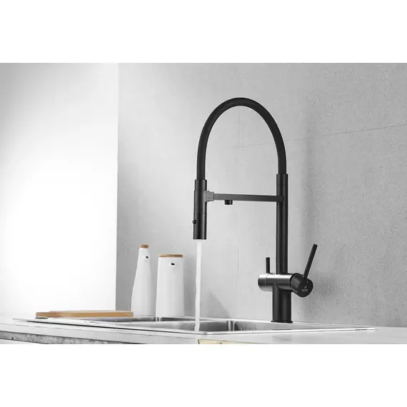 Смеситель для кухни Rose R958H антрацит с гибким изливом magneto, изображение 23