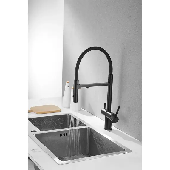 Смеситель для кухни Rose R958H антрацит с гибким изливом magneto, изображение 19