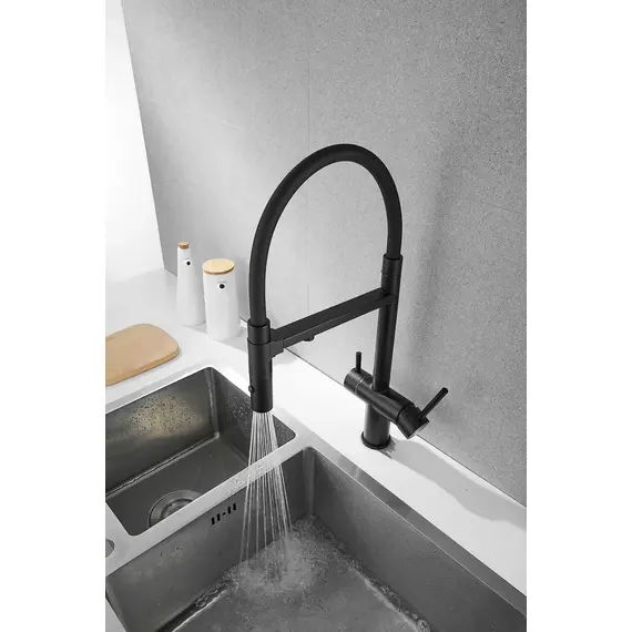Смеситель для кухни Rose R958H антрацит с гибким изливом magneto, изображение 18