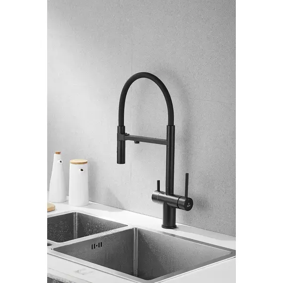 Смеситель для кухни Rose R958H антрацит с гибким изливом magneto, изображение 14