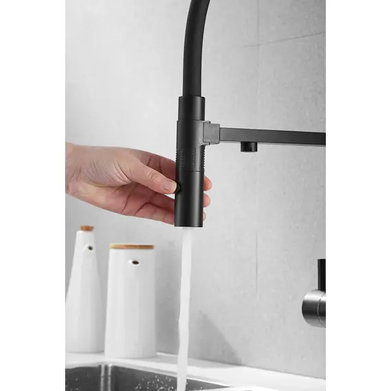 Смеситель для кухни Rose R958H антрацит с гибким изливом magneto, изображение 17