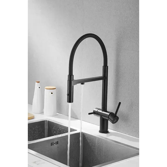Смеситель для кухни Rose R958H антрацит с гибким изливом magneto, изображение 12