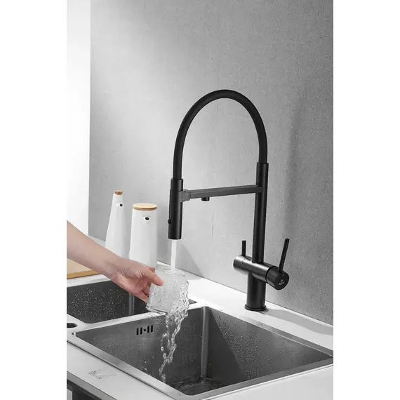 Смеситель для кухни Rose R958H антрацит с гибким изливом magneto, изображение 11