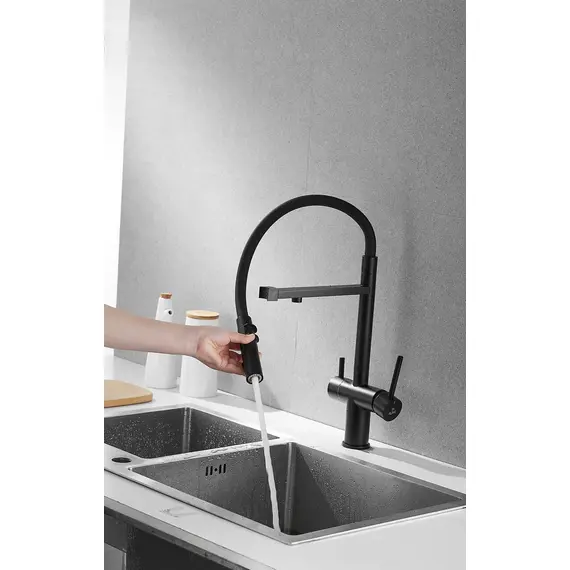Смеситель для кухни Rose R958H антрацит с гибким изливом magneto, изображение 8