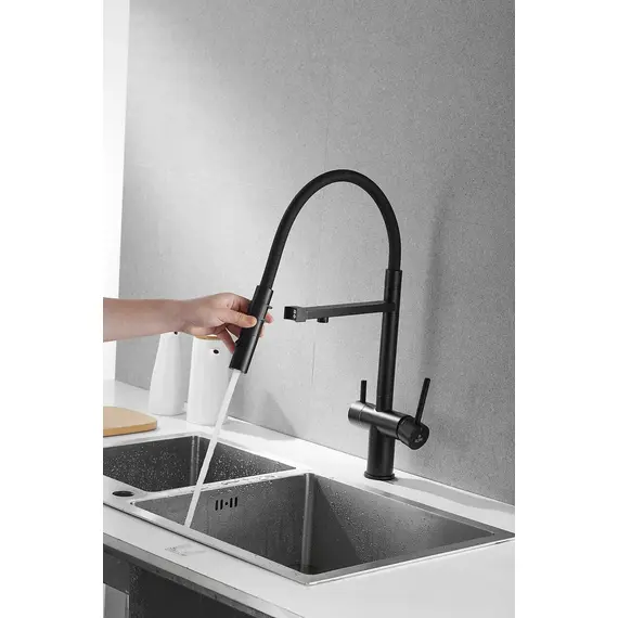 Смеситель для кухни Rose R958H антрацит с гибким изливом magneto, изображение 35