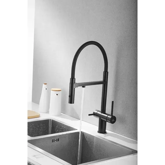 Смеситель для кухни Rose R958H антрацит с гибким изливом magneto, изображение 4