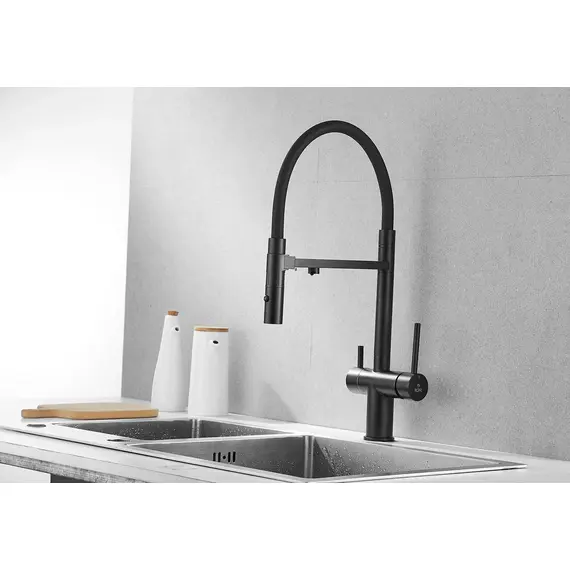Смеситель для кухни Rose R958H антрацит с гибким изливом magneto, изображение 2