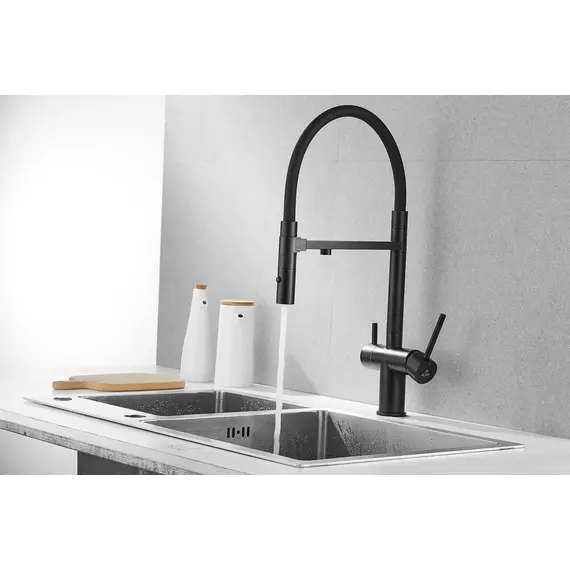 Смеситель для кухни Rose R958H антрацит с гибким изливом magneto, изображение 40