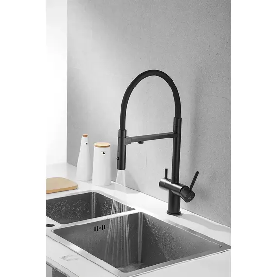 Смеситель для кухни Rose R958H антрацит с гибким изливом magneto, изображение 39