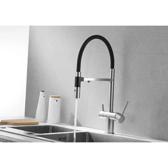 Смеситель для кухни Rose R958L сатин с гибким изливом magneto, изображение 21