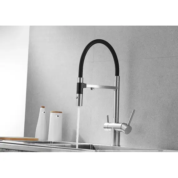 Смеситель для кухни Rose R958L сатин с гибким изливом magneto, изображение 20