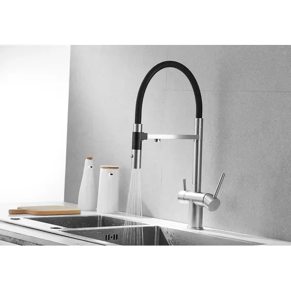 Смеситель для кухни Rose R958L сатин с гибким изливом magneto, изображение 18