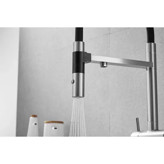 Смеситель для кухни Rose R958L сатин с гибким изливом magneto, изображение 16