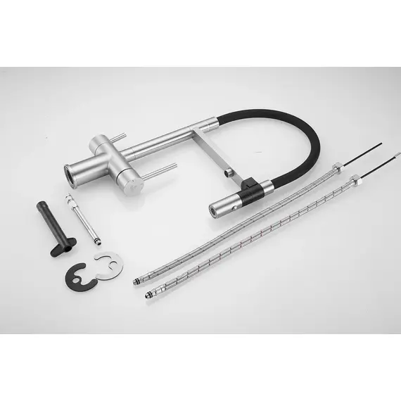 Смеситель для кухни Rose R958L сатин с гибким изливом magneto, изображение 40